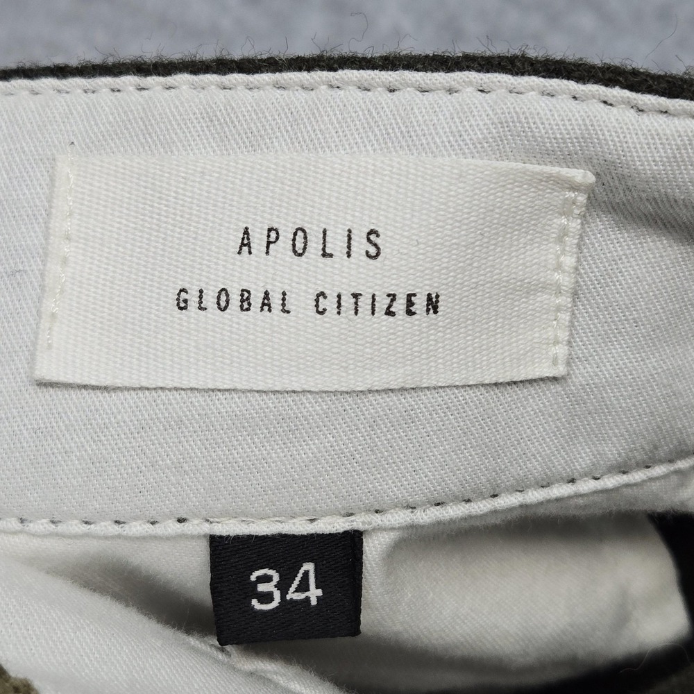 Apolis Pants Mens 34x32 Green Cargo Tweed Global Citizen Drawstring‎ Pockets - Picture 5 of 15